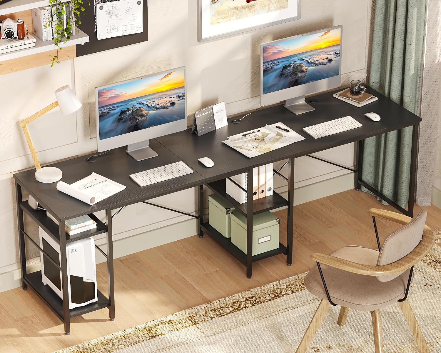 Desk with Storage Shelves 151cm photo 3