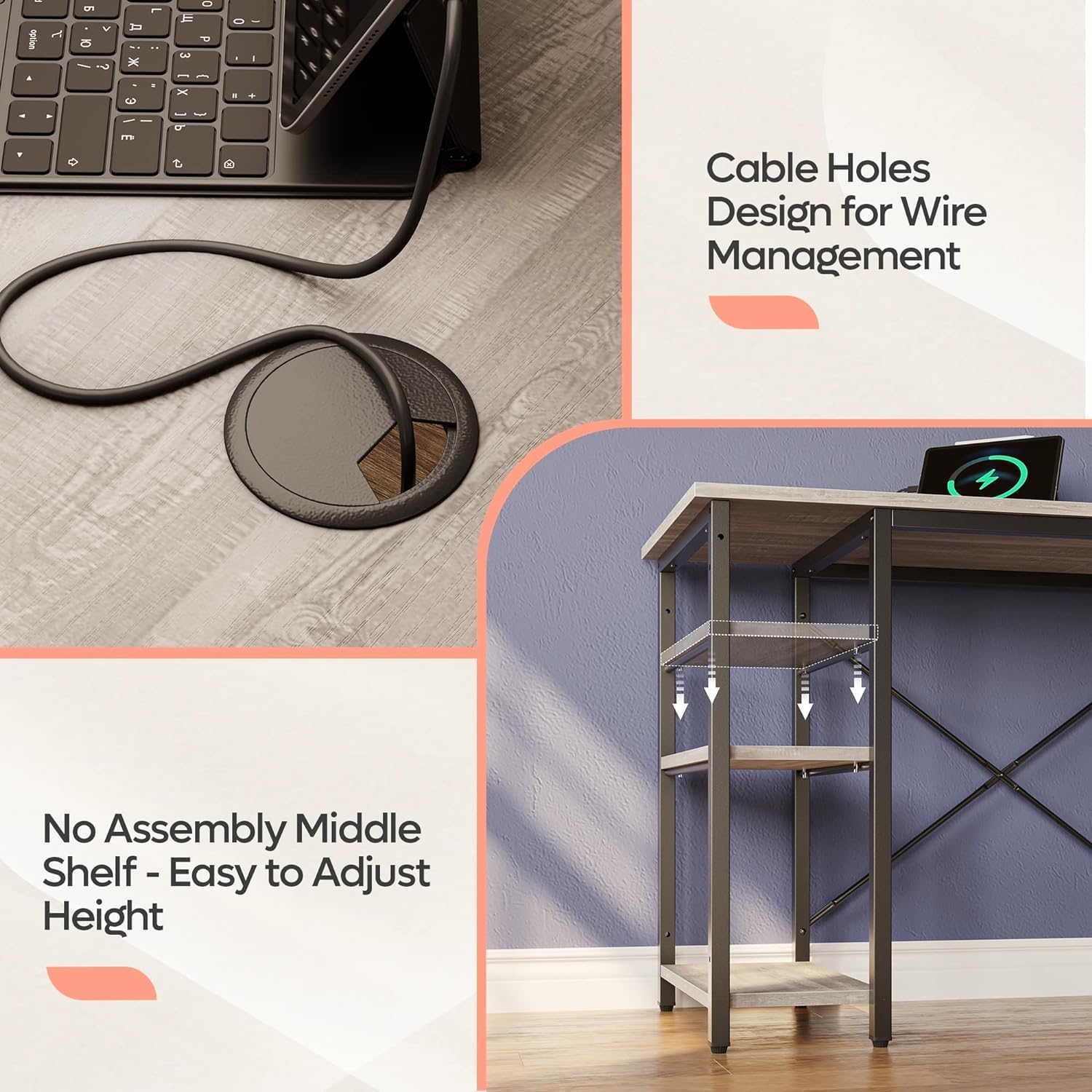 Reversible L-Shaped Desk 120cm photo 5