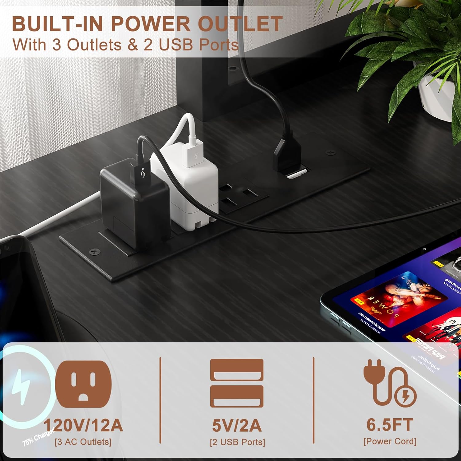 LED L-Shaped Desk 124cm photo 4