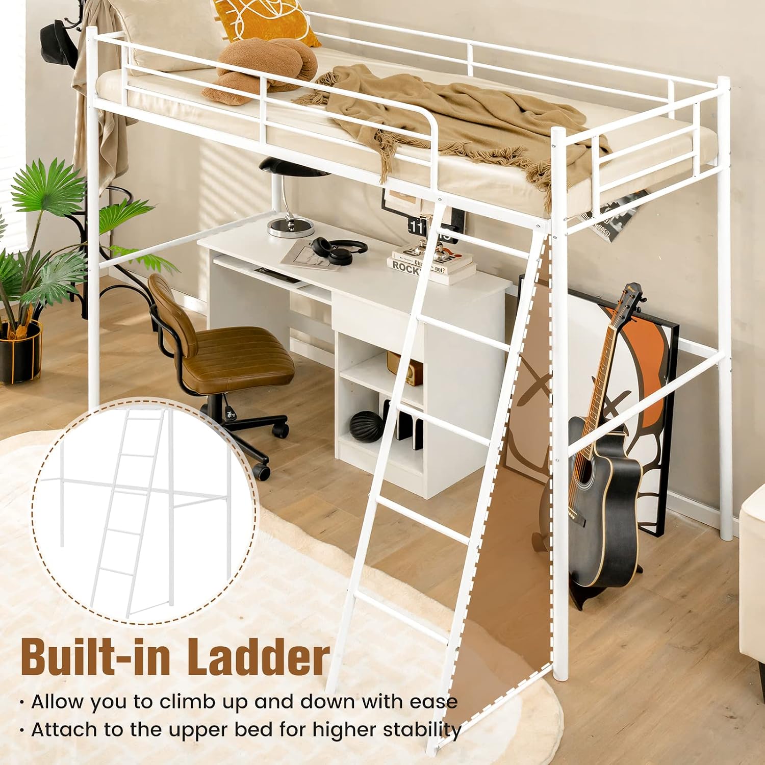 Steel Loft Bed with Ladder photo 4