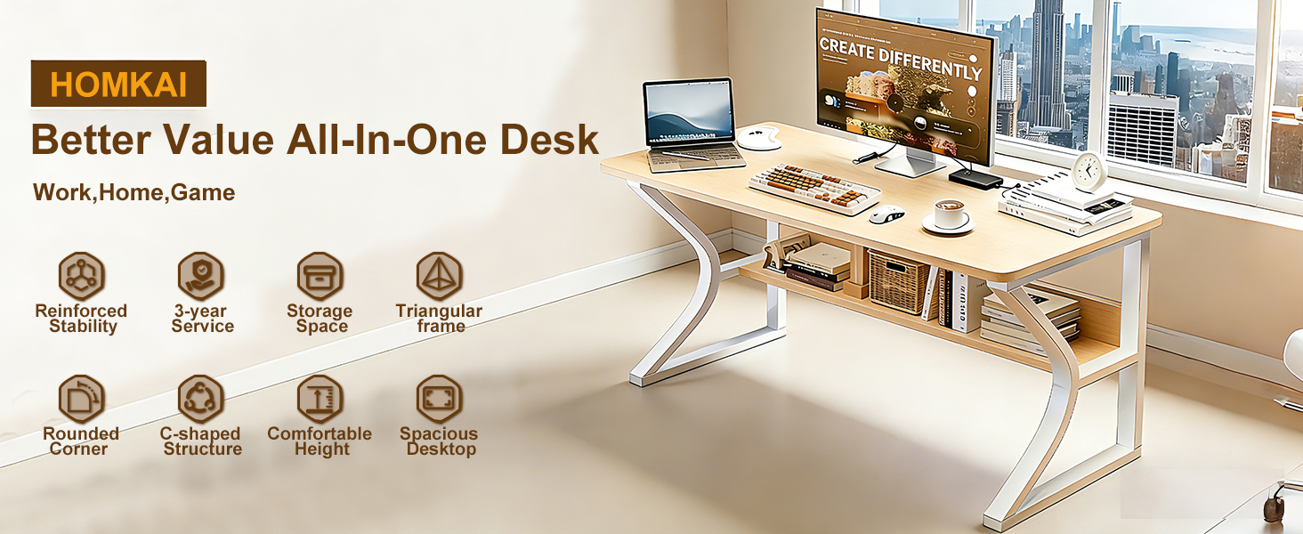 Study Desk with Shelves 100cm photo 3