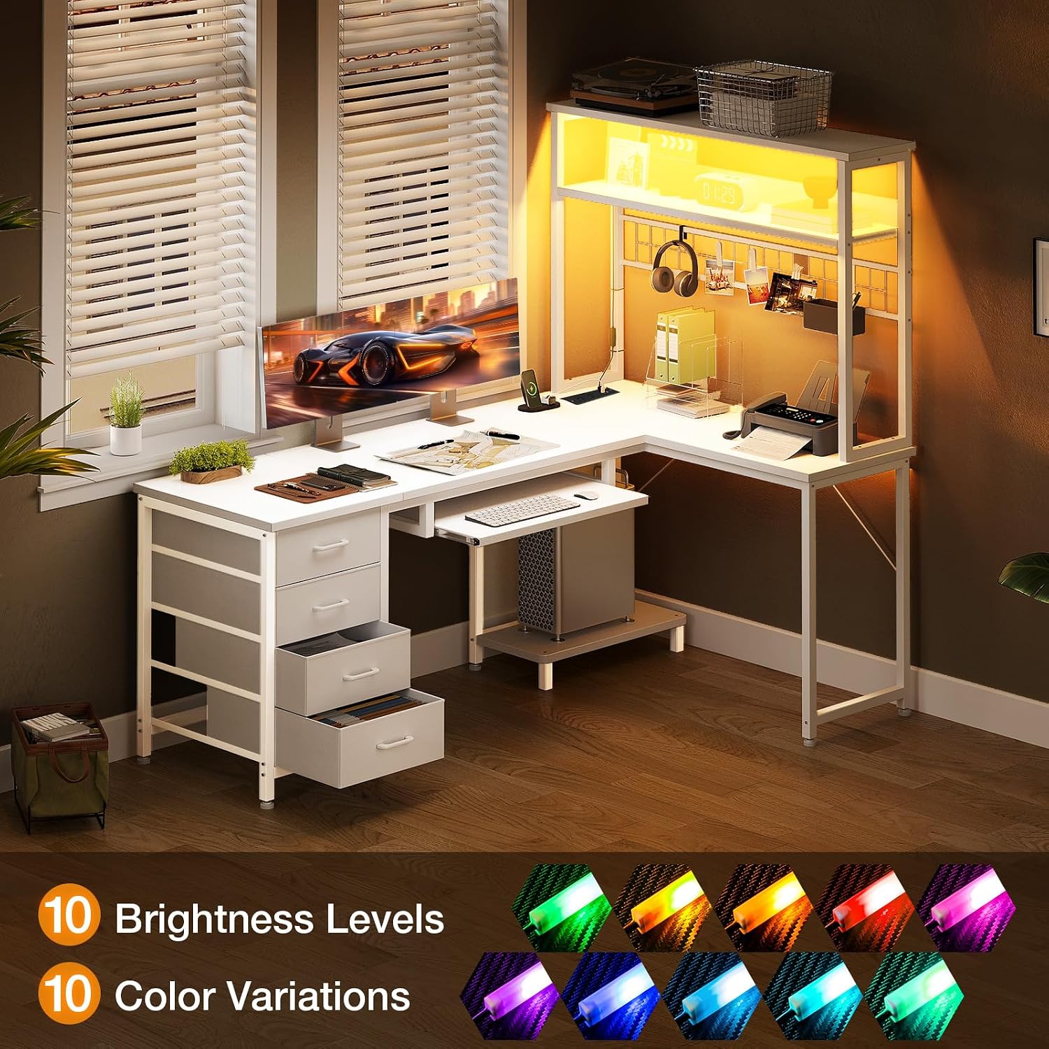 LED Corner Desk 59" photo 5