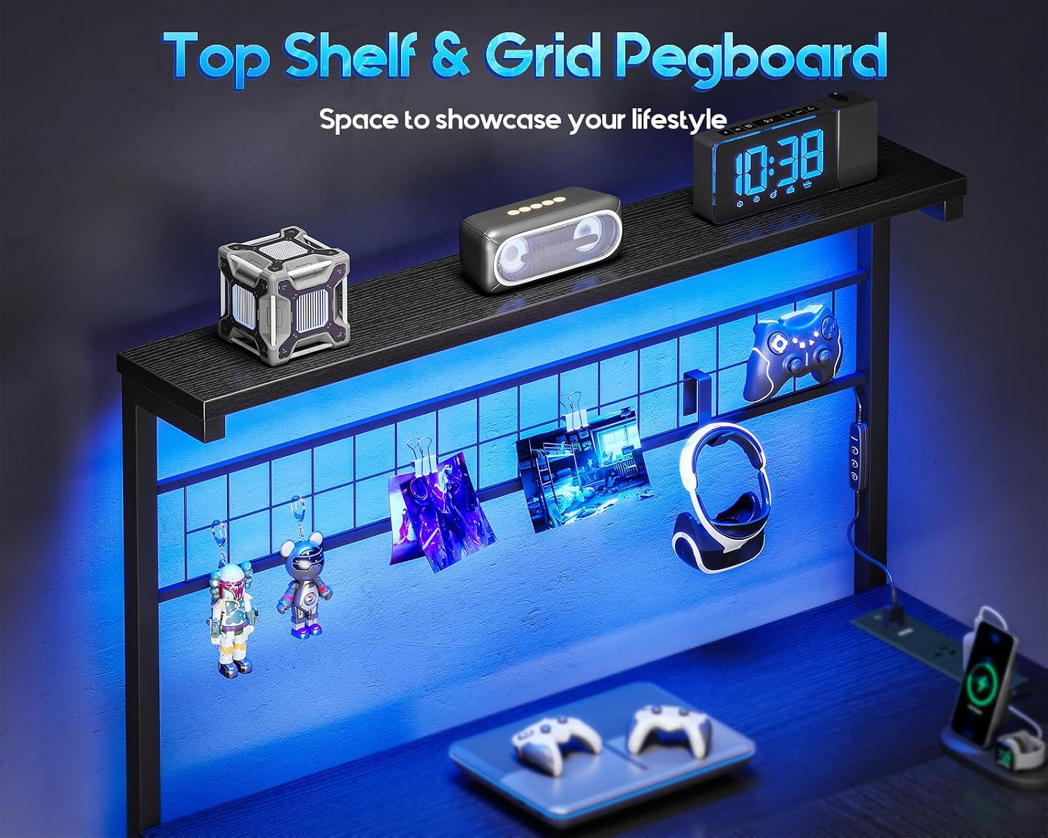 Reversible LED Corner Desk photo 5