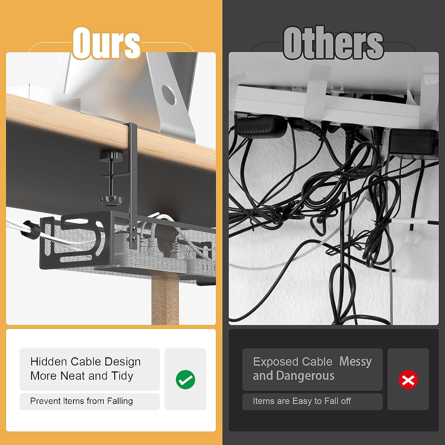 Under-Desk Cable Tray 39cm photo 2